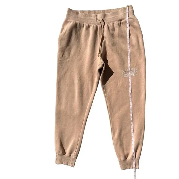 Nike Sweatpants Men's Size XL Tan Fleece Joggers Athletic Pants Swoosh Logo - Picture 9 of 14